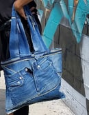 Image 2 of Tasty Raw Edge Denim "Shorty Love” Tote Bag