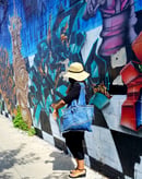 Image 1 of Tasty Raw Edge Denim "Shorty Love” Tote Bag