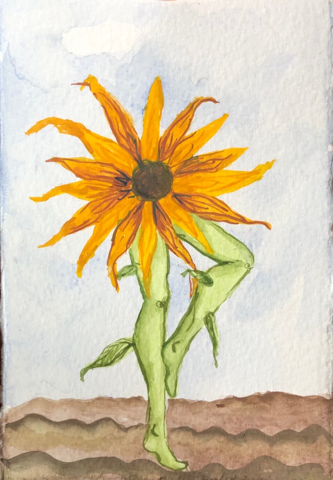 Image of Leggy Sunflower Postcard