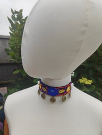 Image 5 of Festie choker -blue beading