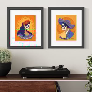 Image of 8x10 Day of the Dead paper cut style cameo - Man 