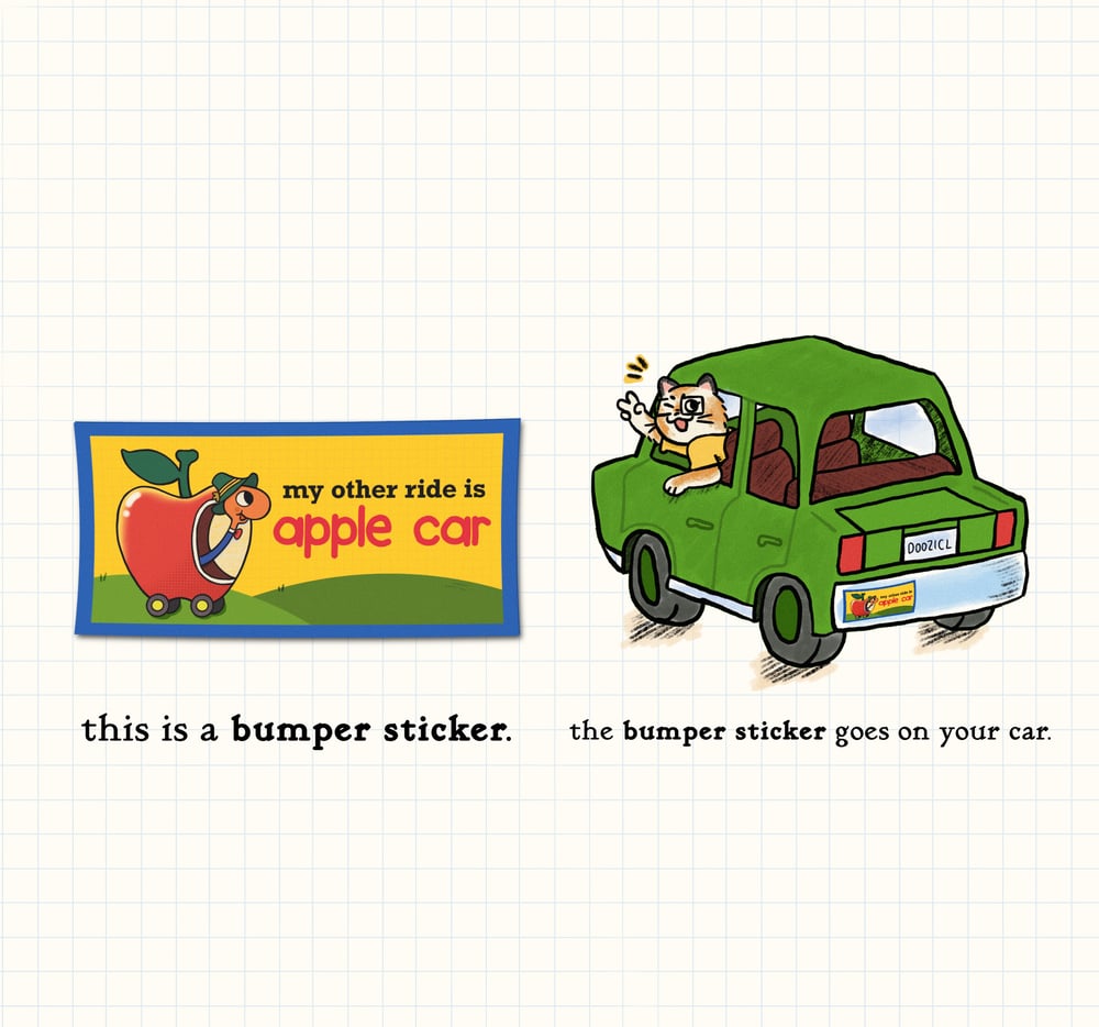 apple car bumper sticker