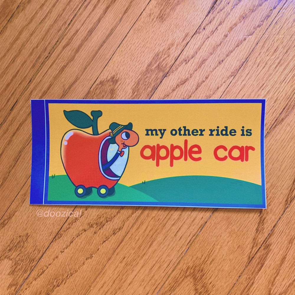 apple car bumper sticker