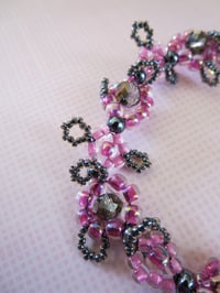 Image 2 of Handmade Japanese Beaded Flower Garland Bracelet 