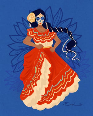 Image of 8x10 Day of the Dead - Red Dress 