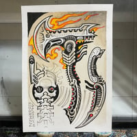 Image 2 of Xenomorph weapon sheet original painting