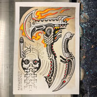 Image 1 of Xenomorph weapon sheet original painting