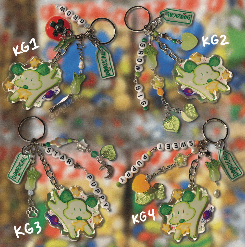 in space - puppy keychains