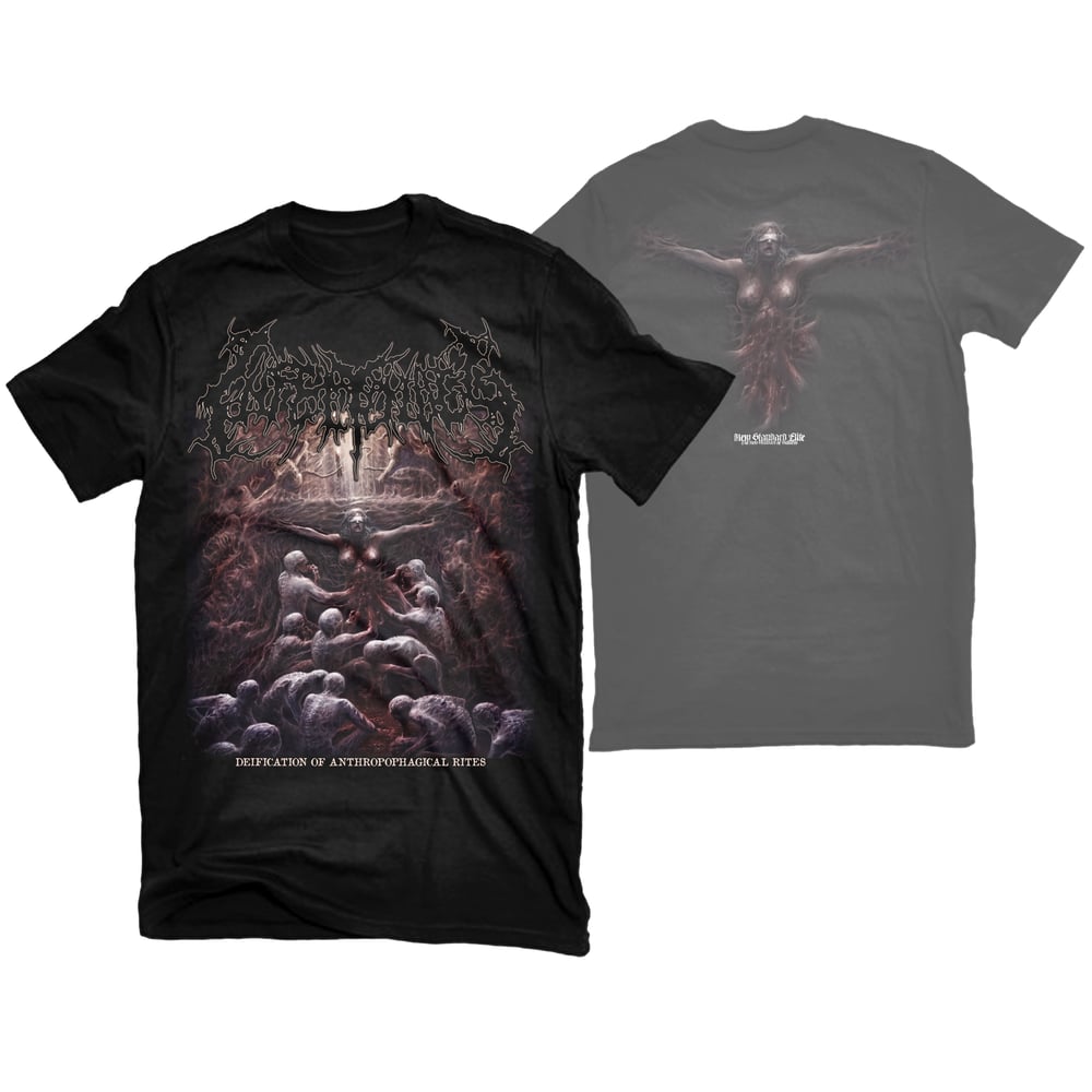 Image of INFECTOLOGY "DEIFICATION OF ANTHROPOPHAGICAL RITES" T-SHIRT