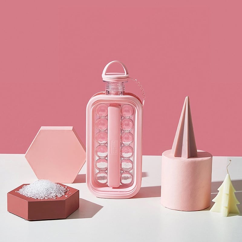 Image of Portable Ice Ball Maker 2-in-1 Kettle Ice Cube Trays