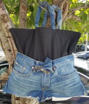 Image 1 of Tasty Raw Edge Denim “City Gurl Cut-Off’s” Tote Bag