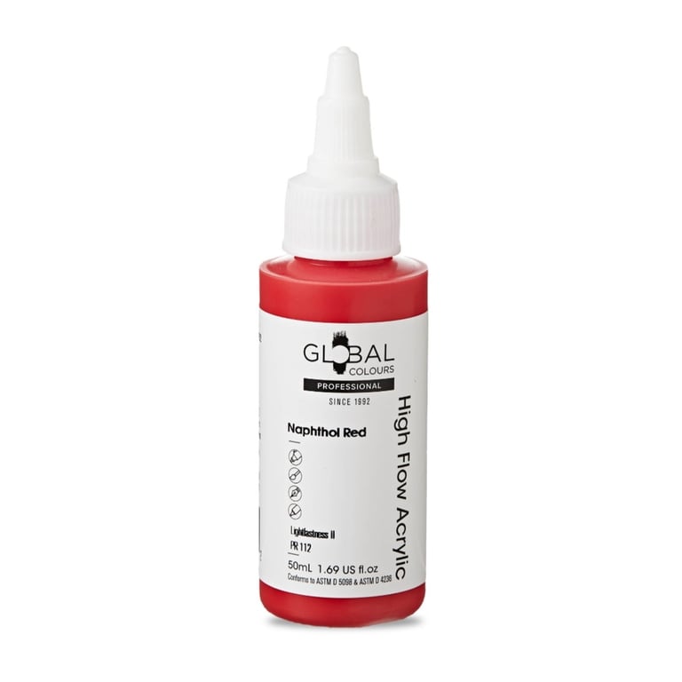 Napthol Red- High Flow Professional Artist Acrylic Paint
