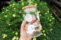 Image 1 of Pink Strawberry Ghost Glass Cup