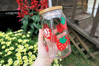 Red Strawberries Glass Cup