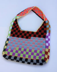 Colourful Checkered Slouch Bag