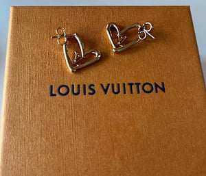 Image of LV Fall In Love Gold Hoop Studs 