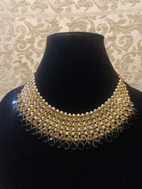 Image 1 of Aswad Royalty Kundan Earrings & Necklace Set