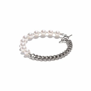 Image of ARMO - Pearl + Chain Single Bracelet (8mm) 