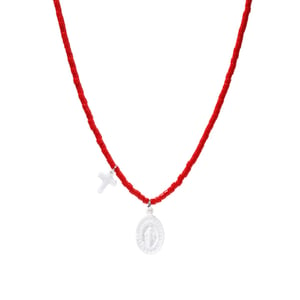 Image of ARMO - Maria + Cross Necklace (Red) 