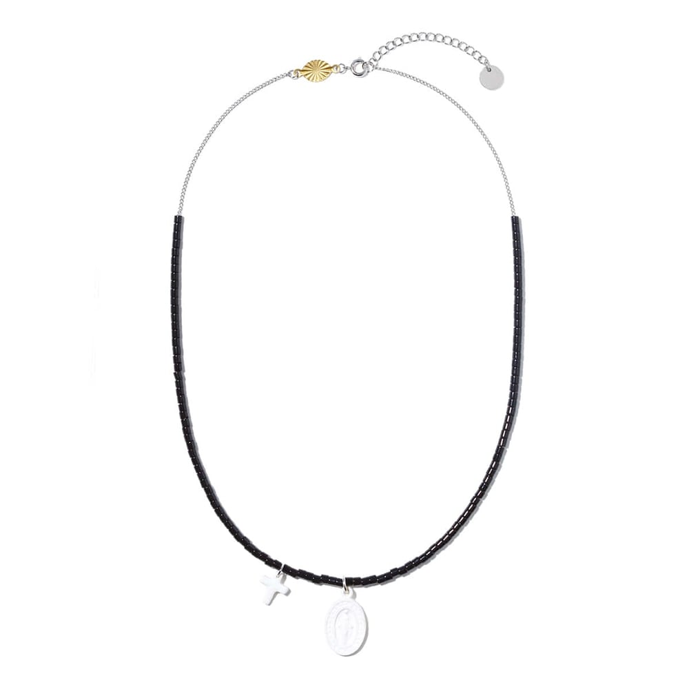 Image of ARMO - Maria + Cross Necklace (Black) 