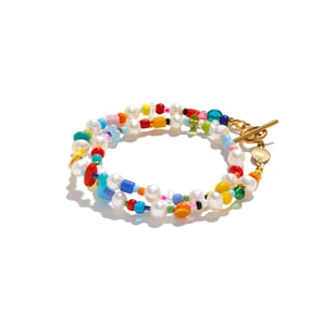 Image of ARMO - Pearl + Beads Double Bracelet  
