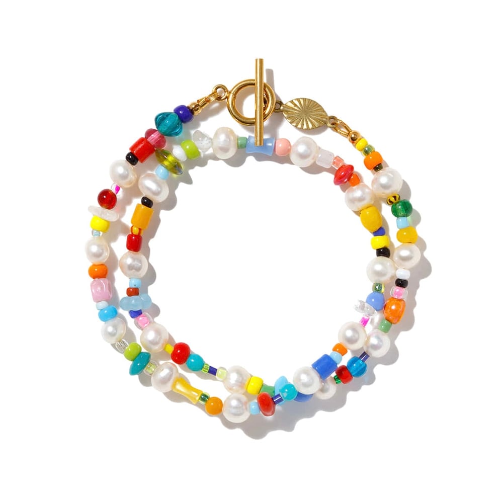 Image of ARMO - Pearl + Beads Double Bracelet  