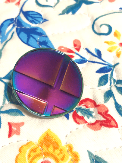 Rainbow Smash Ball Metal Pin