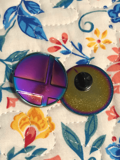 Rainbow Smash Ball Metal Pin