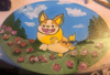 Pocket Monster Yamper, Electric Type Acrylic Painting on Wood