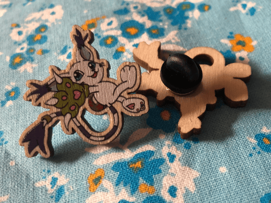 Digital Monster Gatomon Wood Pin