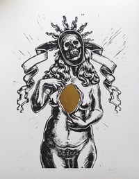 "Heart of Magdalene" - 11" x 14" linocut print