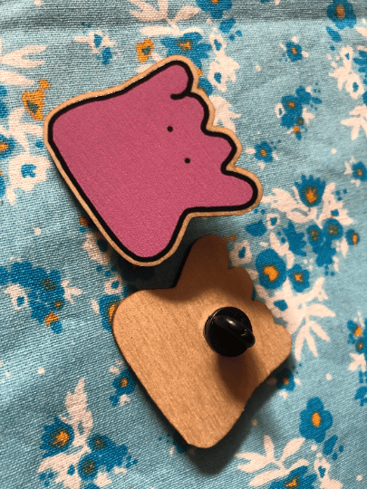 Pocket Monster Ditto Wood Pin
