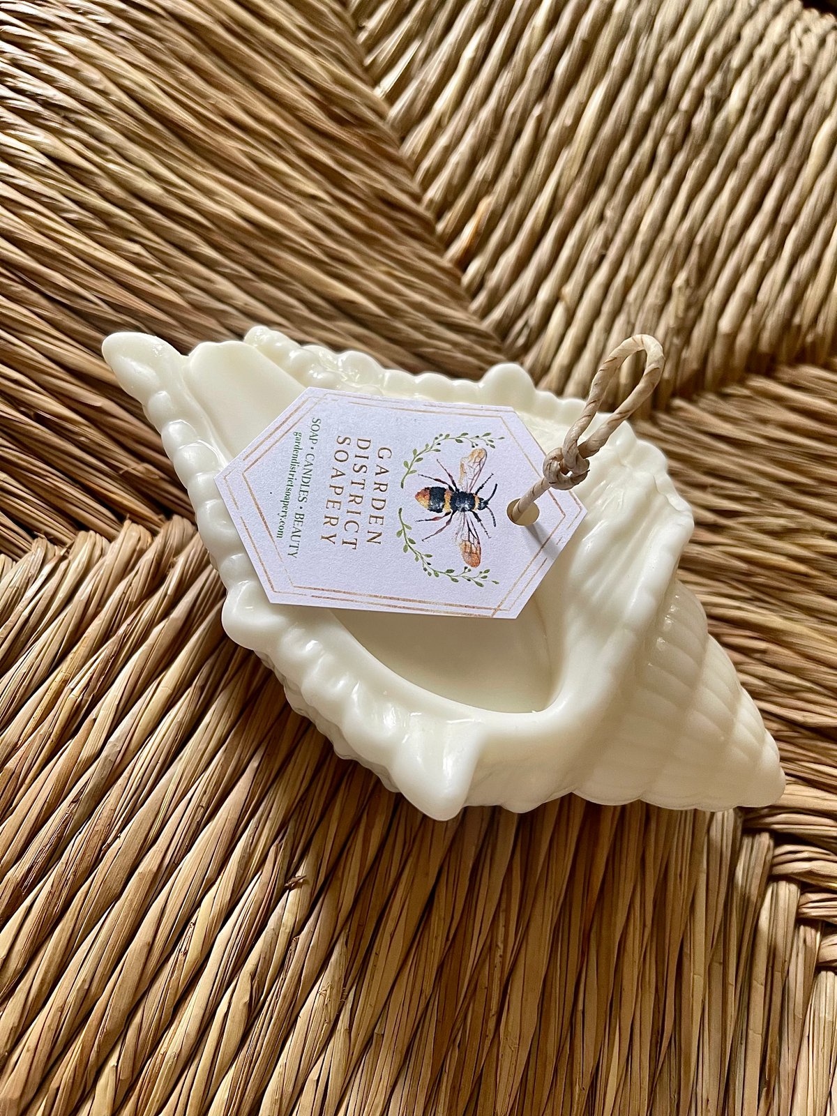 Rosemary Conch Shell Sculptural Soy Candle 