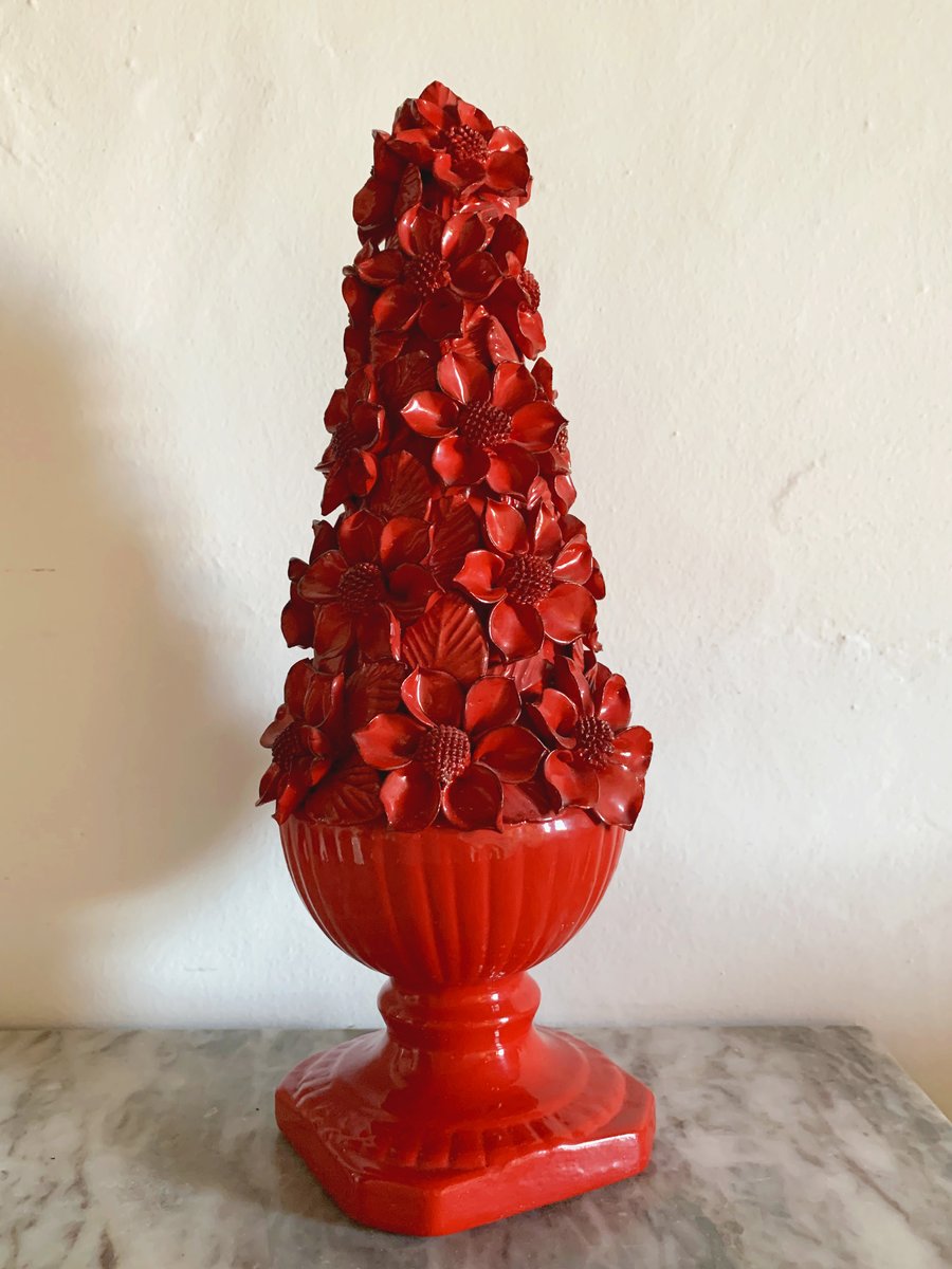 Décoration Céramique Cerise Passion Gilde - Sculpture Rouge - Hauteur 6 Cm
