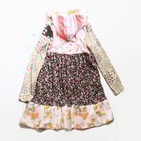 Image 4 of superfloral pockets pink florals 8/10 vintage fabric CARDIGAN ROBE HOODED HOODIE COURTNEYCOURTNEY