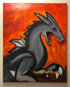 Original Art Fire Dragon, Acrylic Painting