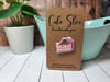 Pink Strawberry Cake Slice Handmade Pin