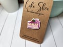 Pink Strawberry Cake Slice Handmade Pin