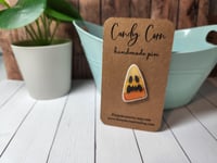 Image 1 of Spooky Orange and Yellow Candy Corn Handmade Pin