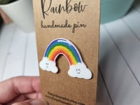 Image 4 of Happy Rainbow Cloud Handmade Pin