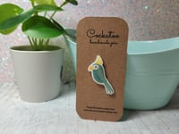Image 2 of Green Cockatoo Mini Handmade Pin