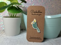 Image 3 of Green Cockatoo Mini Handmade Pin