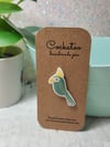 Green Cockatoo Mini Handmade Pin