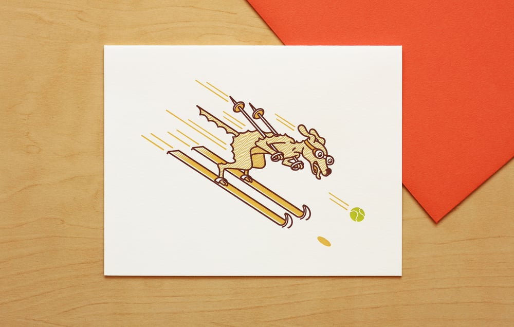Image of DOWNHILL RACER DOG Card
