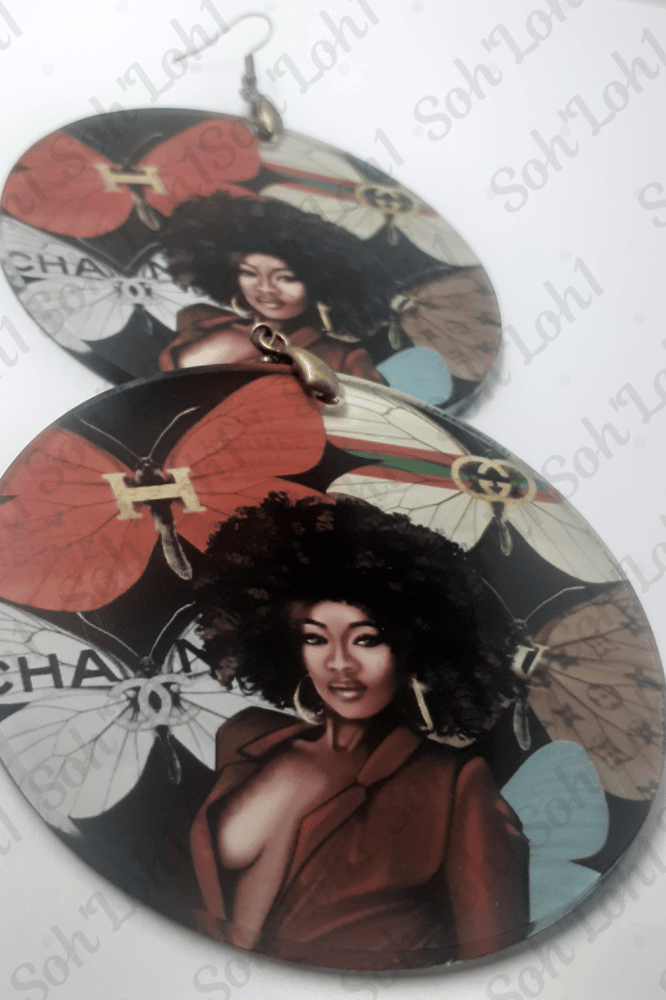Image of Its the Afro for Me, Afrocentric, Custom, Designer Inspired Earrings