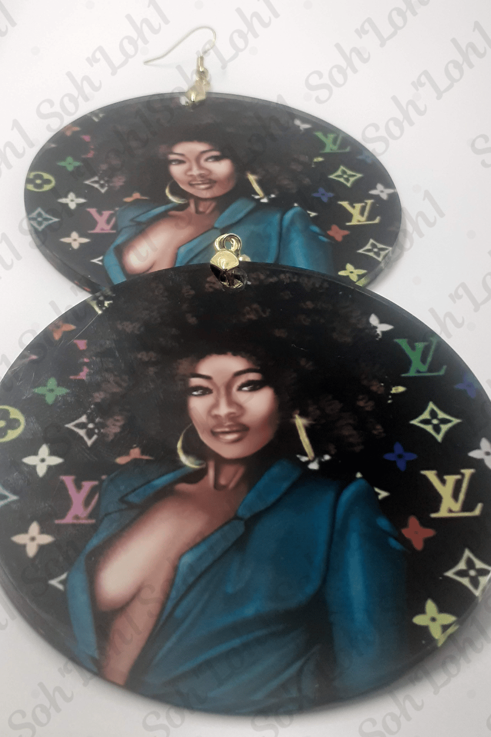 Image of Melanin Designer Inspired, Its the Afro for Me, Natural Hair earrings