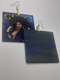 Image 2 of Melanin, Its the Afro for Me, Designer Inspired, Custom Earrings