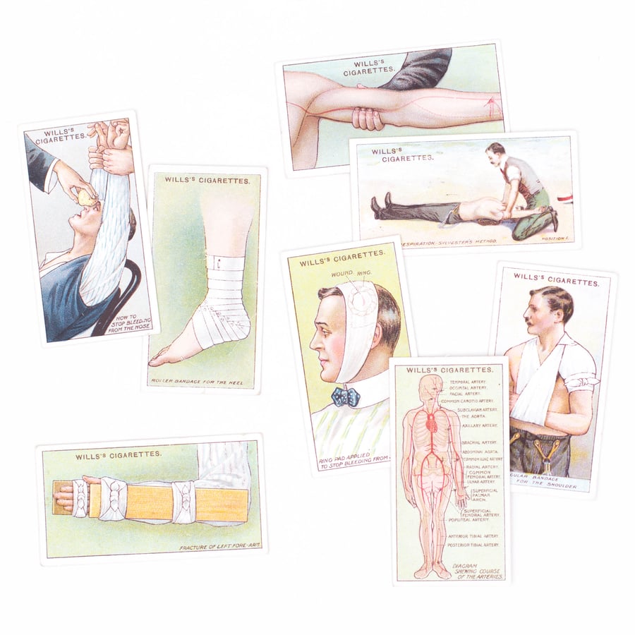 Image of First Aid Cigarette Cards - No. 1, Set of 8