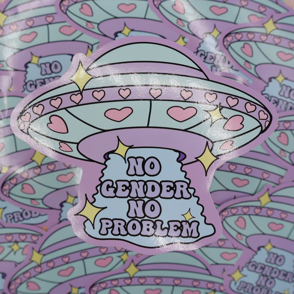 Image of No Gender No Problem Large Vinyl Sticker