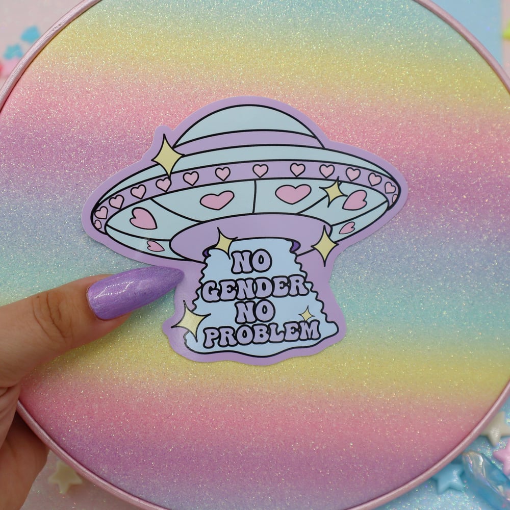 Image of No Gender No Problem Large Vinyl Sticker
